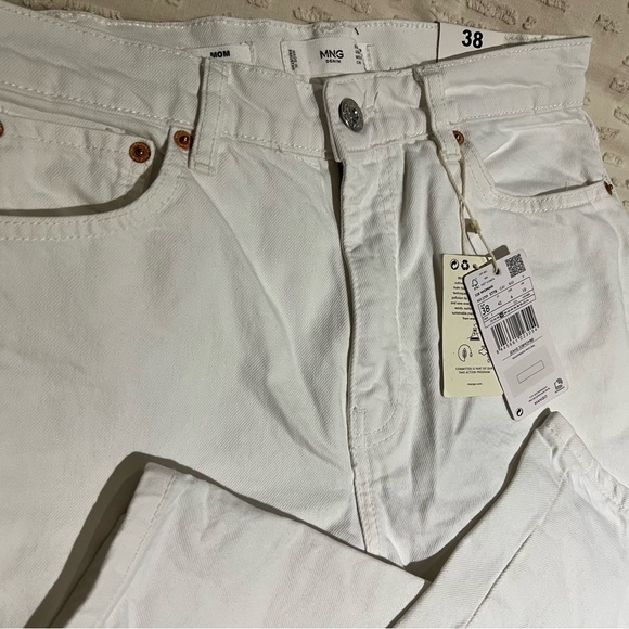 Mango Mom jeans white high rise size Eur 38 - Picture 4 of 4